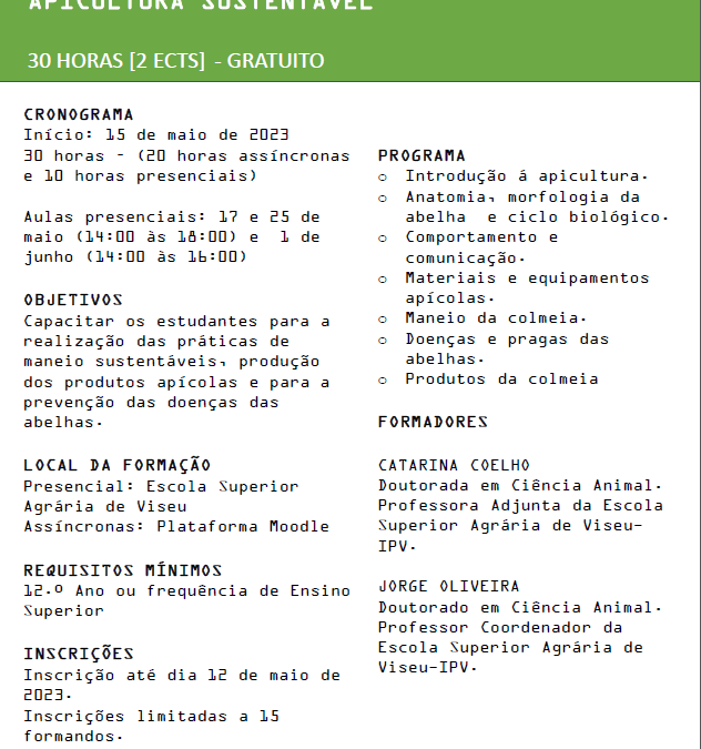 Formação Apicultura Sustentável